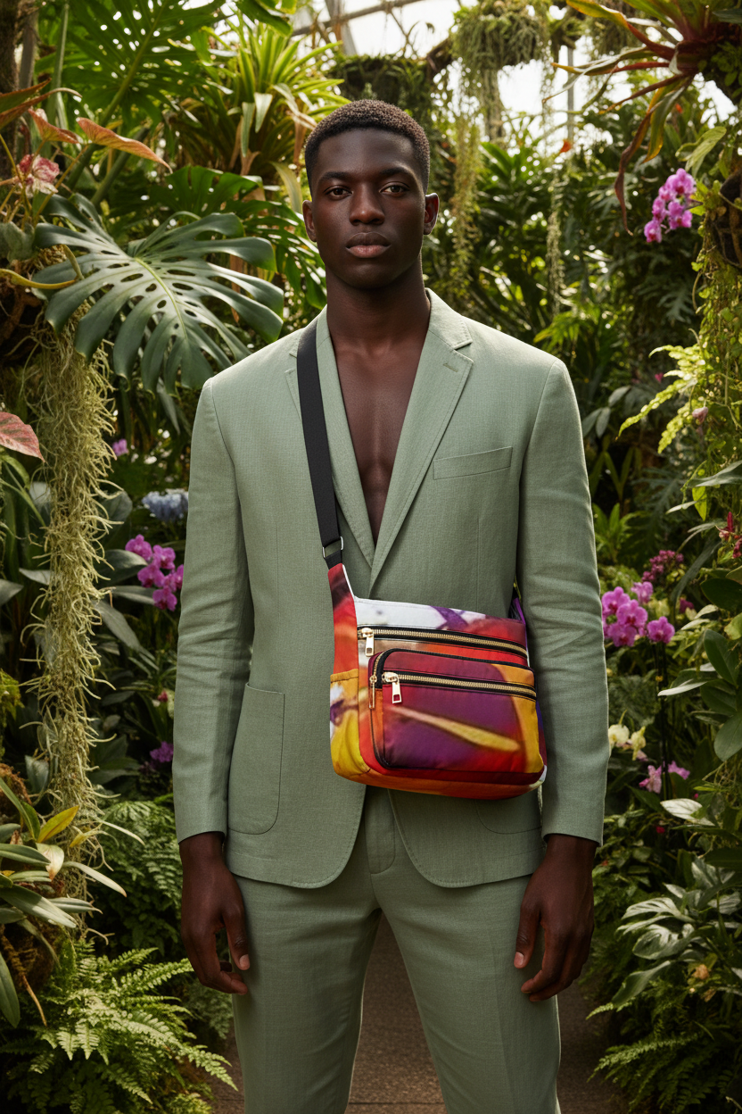 African American man botanical garden