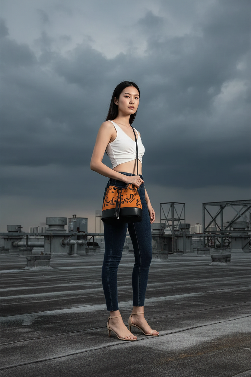 Asian model - Crossbody - Industrial Rooftop