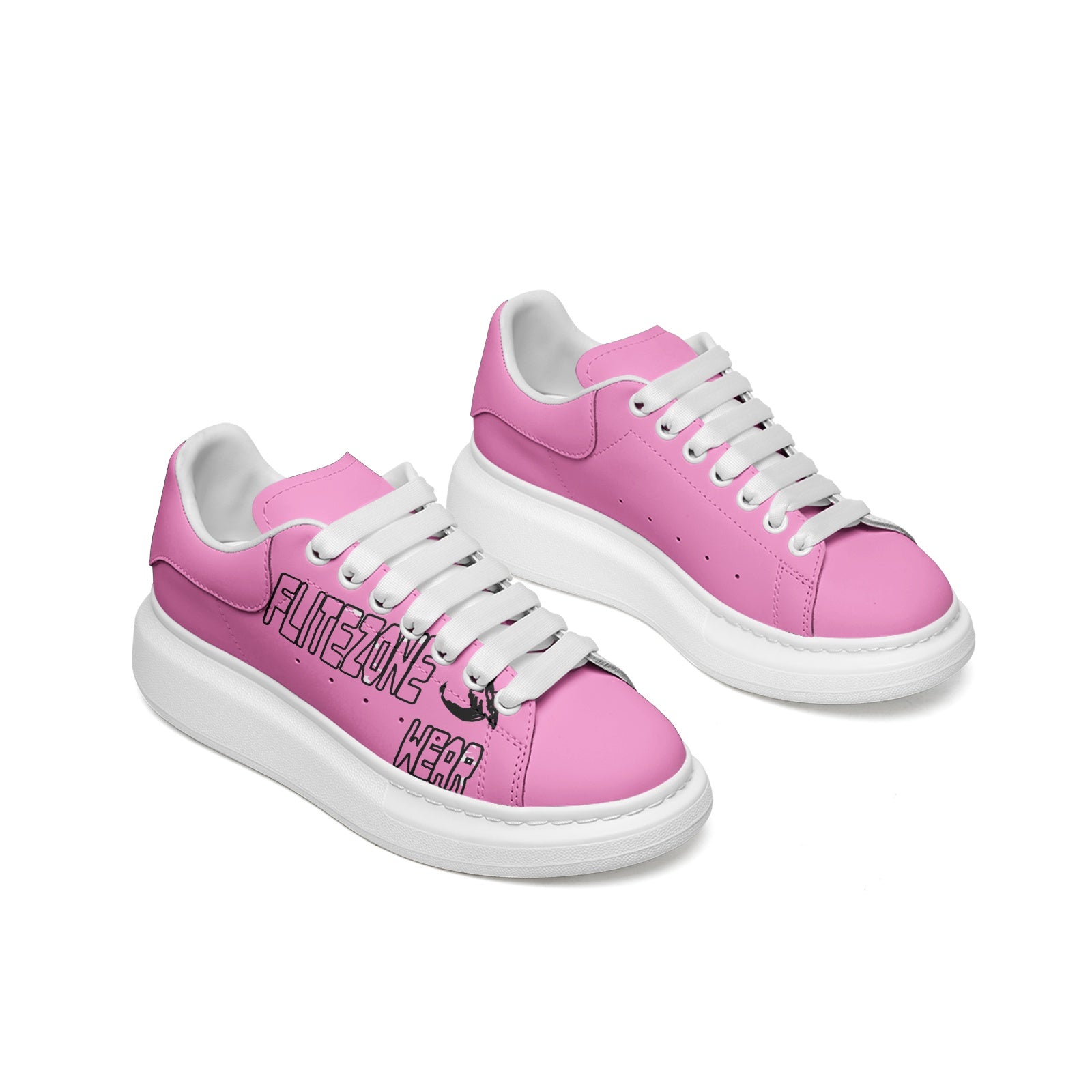 FZ Unisex Non Slip Lace Up Faux Leather Sneakers