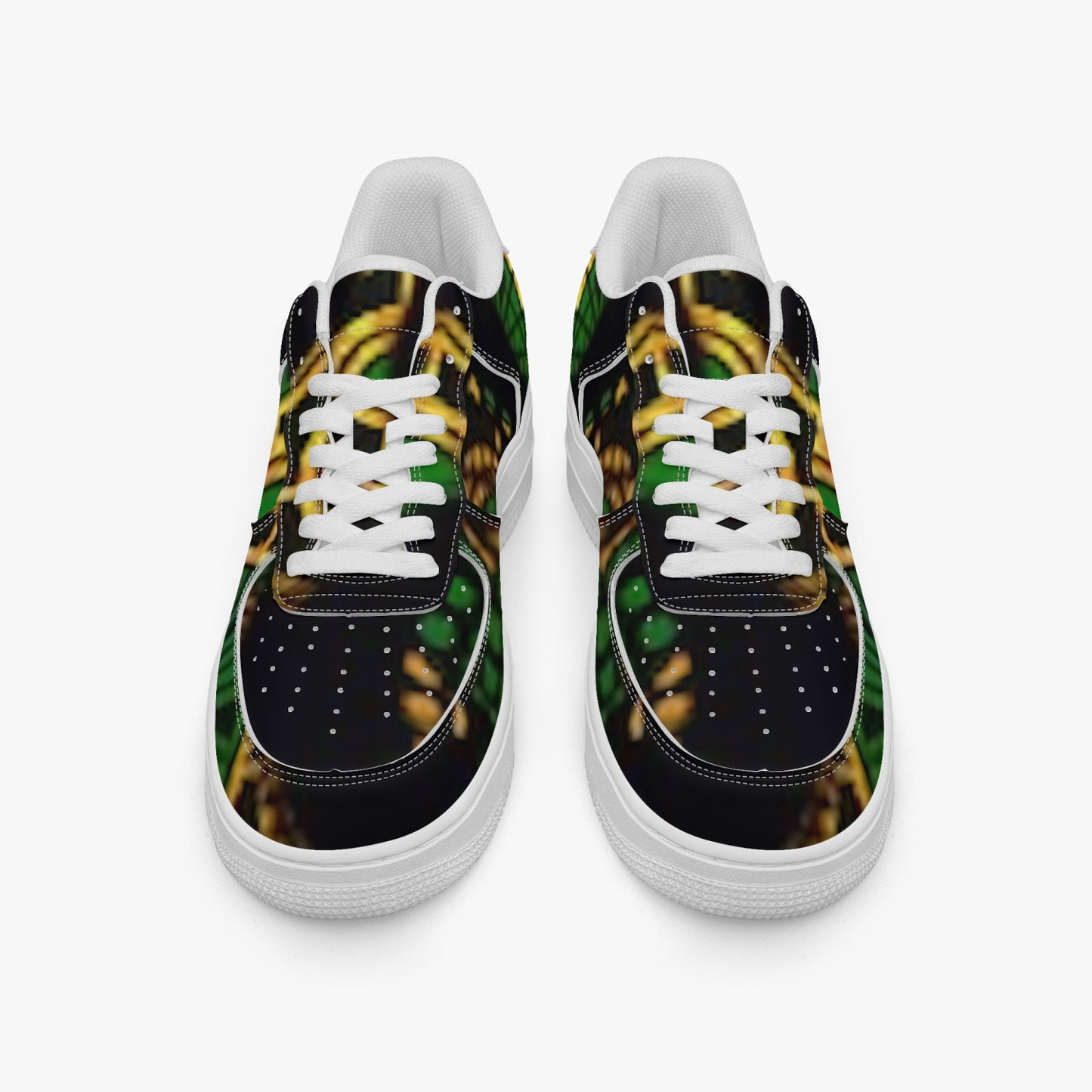 FZ Unisex African Print Low-Top Leather Sports Sneakers