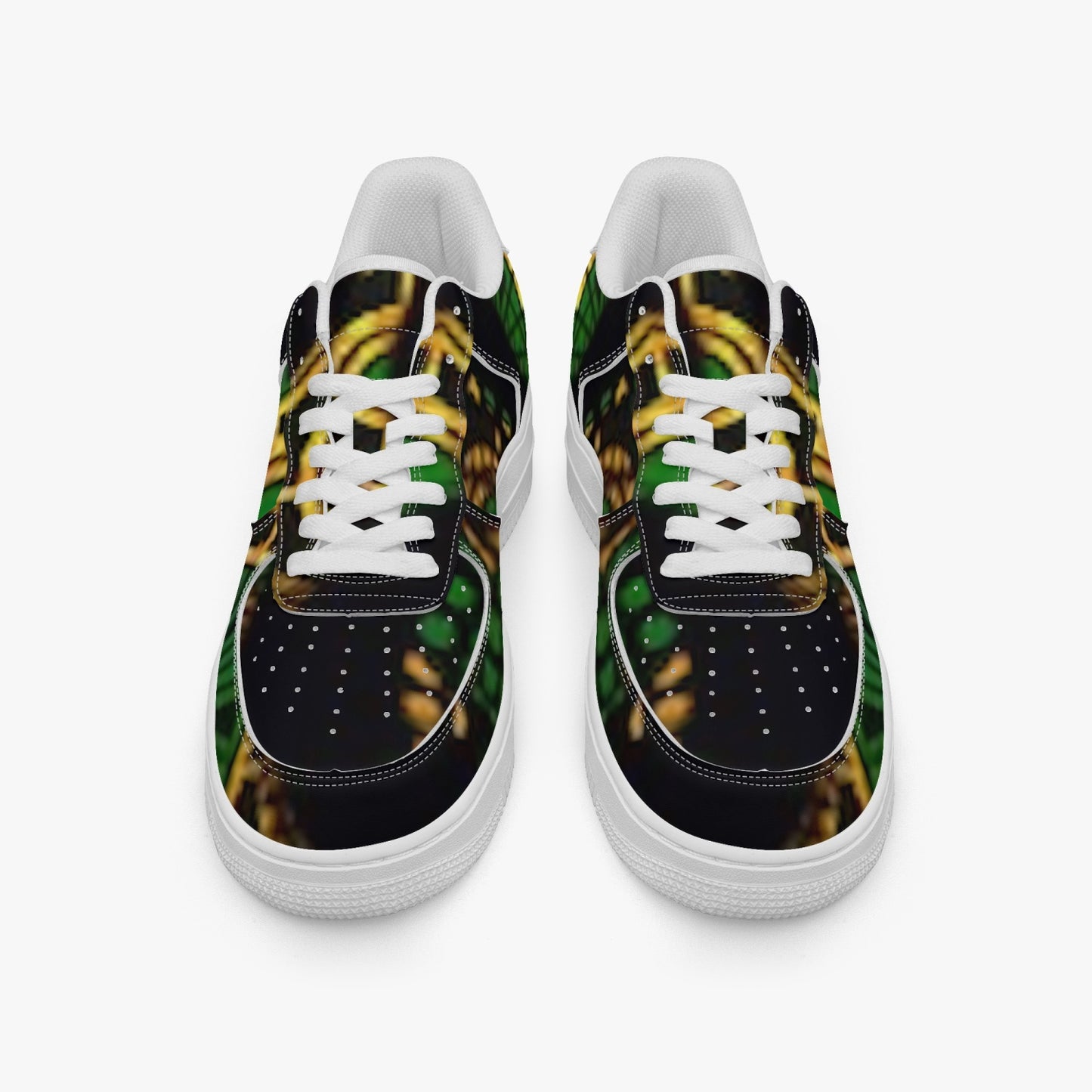 FZ Unisex African Print Low-Top Leather Sports Sneakers - FZwear