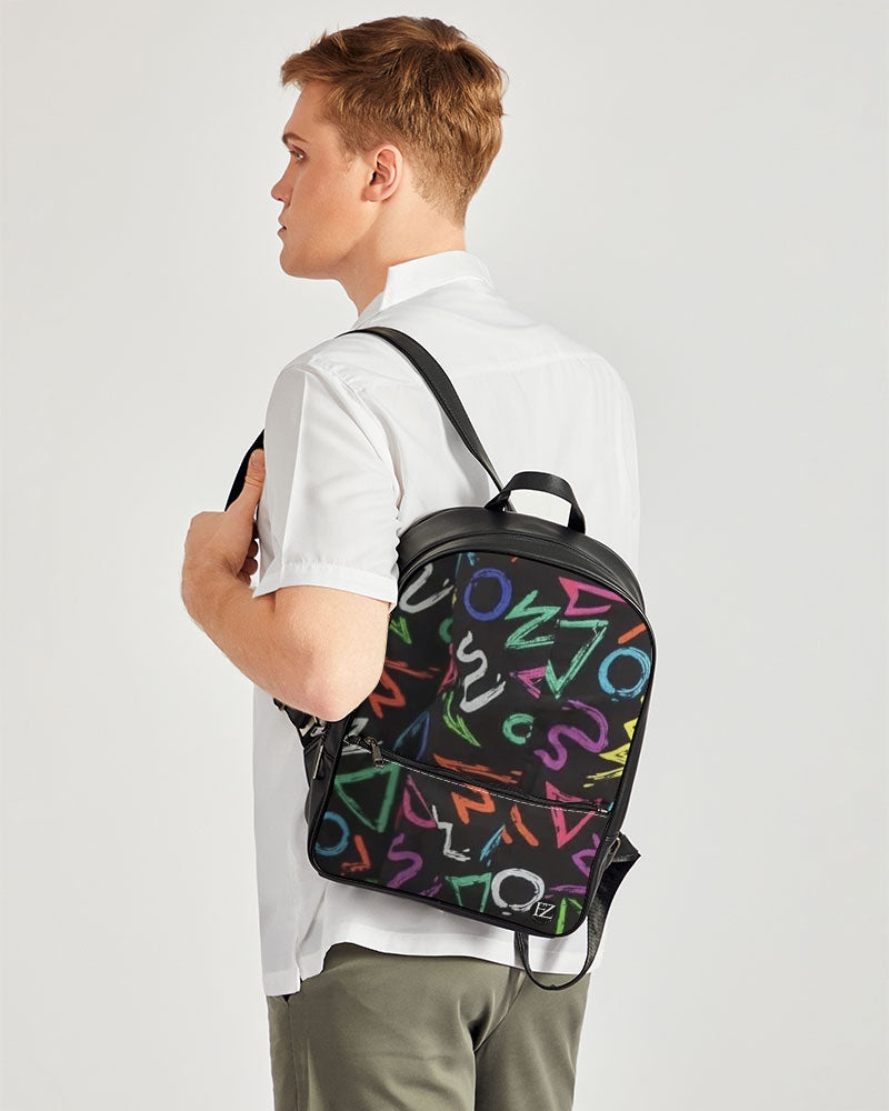 FZ AFRICAN ALPHA PRINT Classic Faux Leather Backpack - FZwear