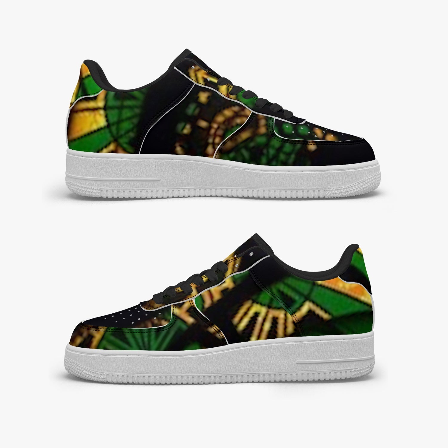 FZ Unisex African Print Low-Top Leather Sports Sneakers - FZwear