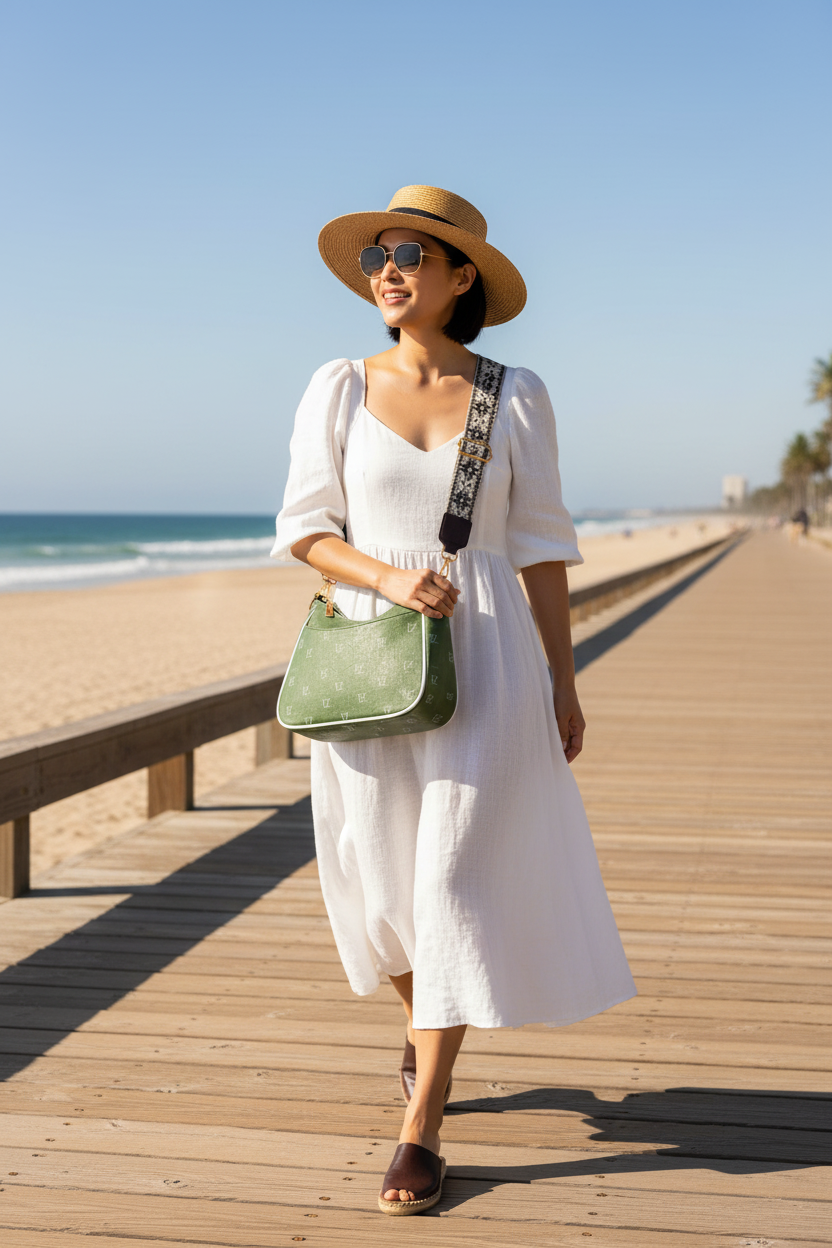 Beach Boardwalk - Green Crossbody