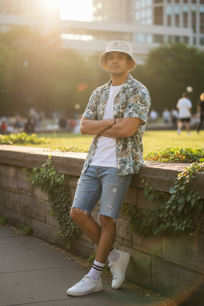 Beige bucket hat - man lifestyle