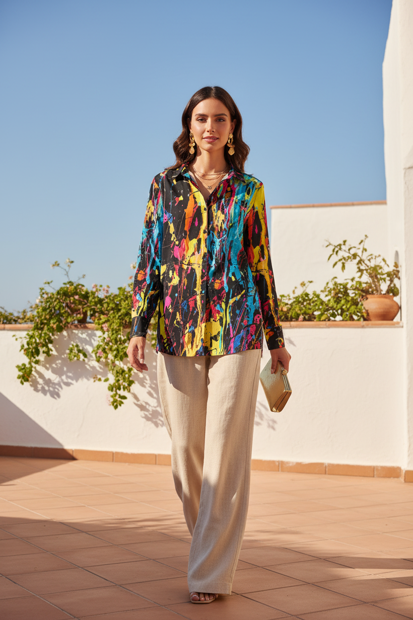 Black Neon Shirt - Mediterranean