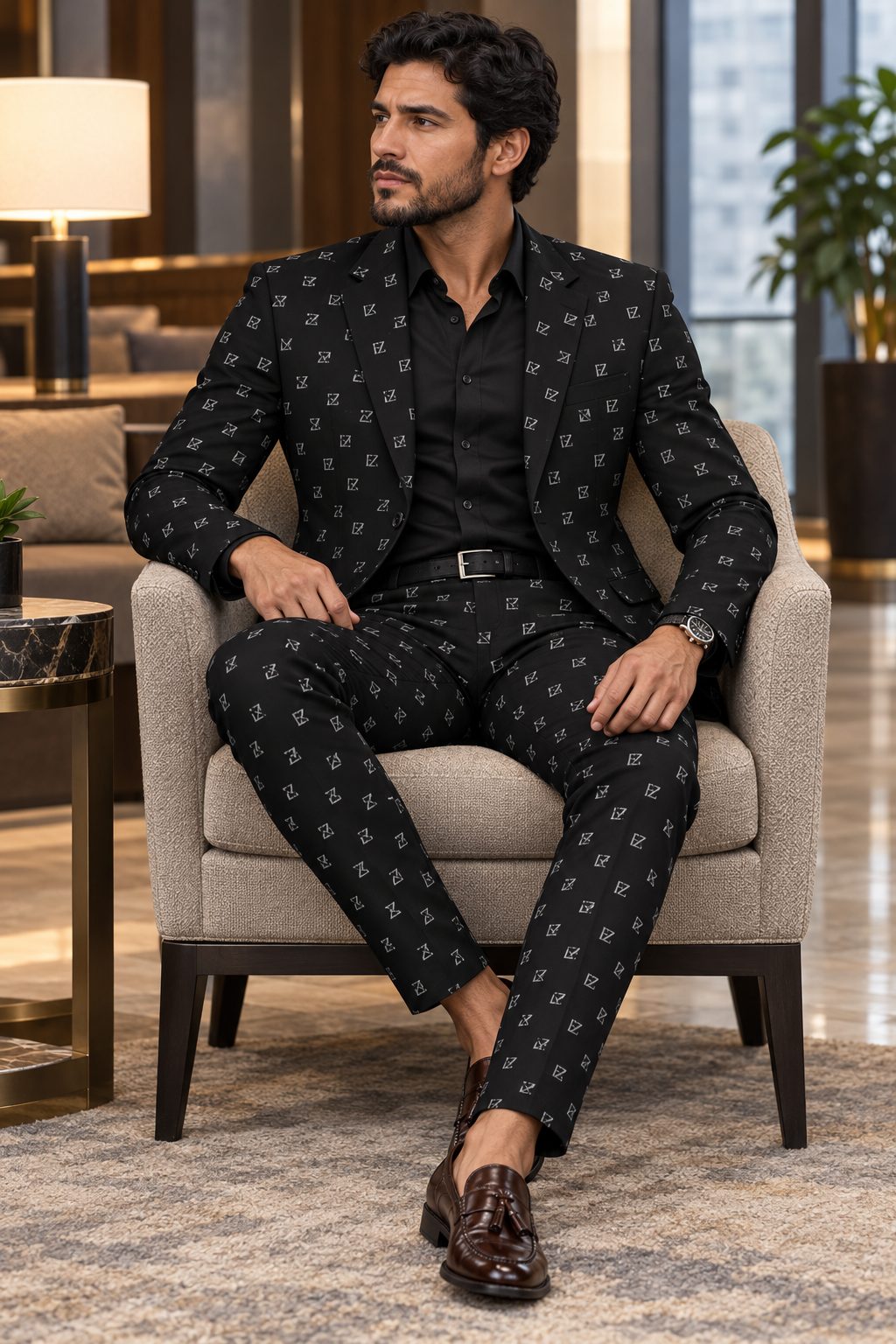 FZ Men's Original Monogram Classic Suit Pants