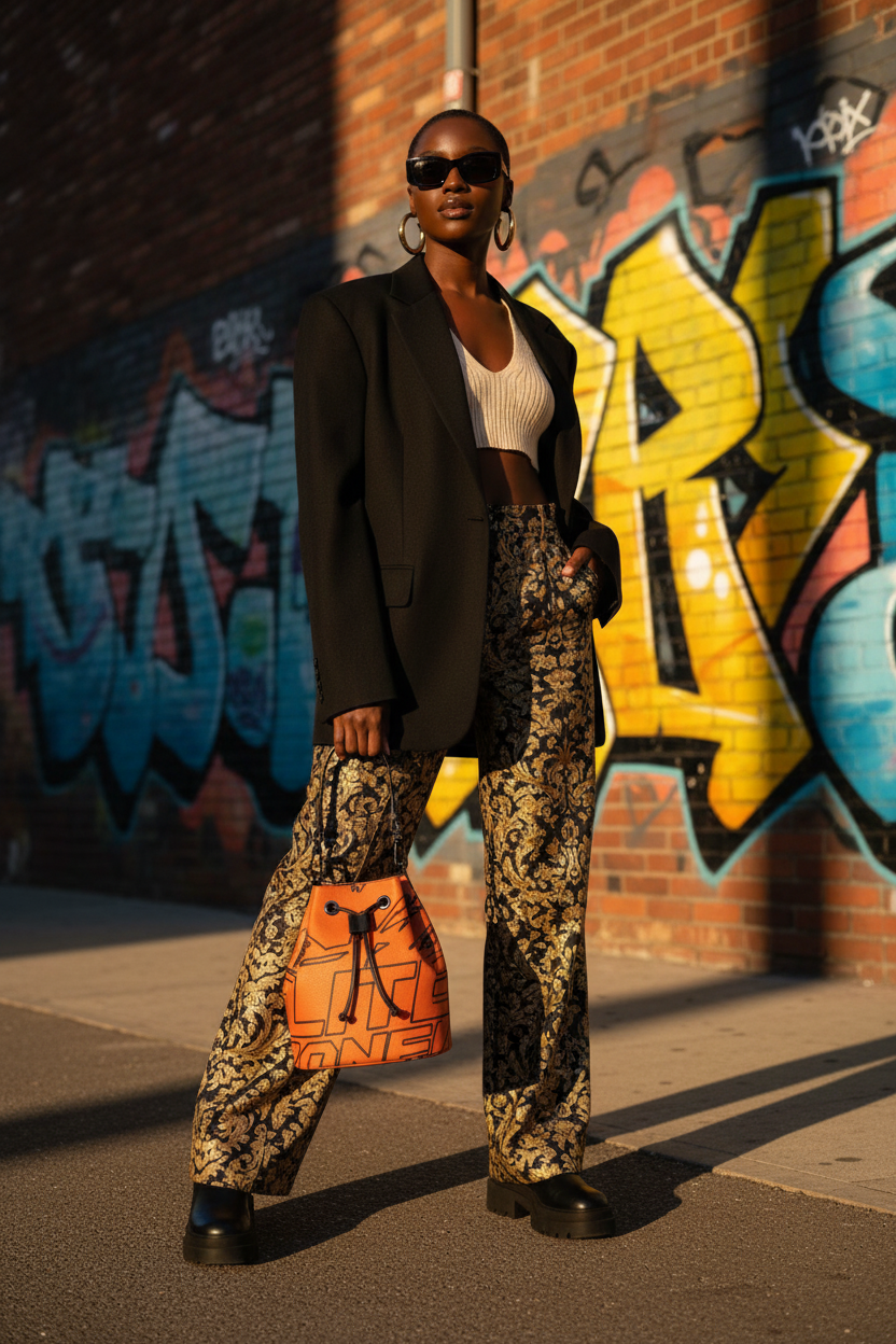 Black woman urban street