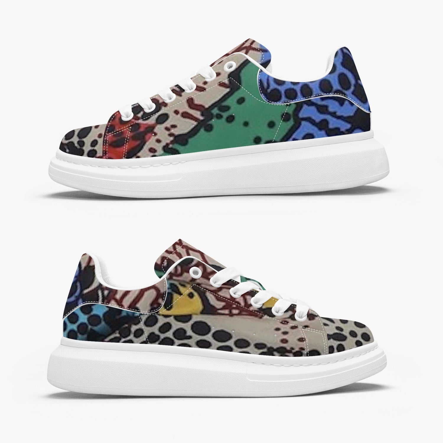 FZ Safari Print Leather Oversized Sneakers - FZwear