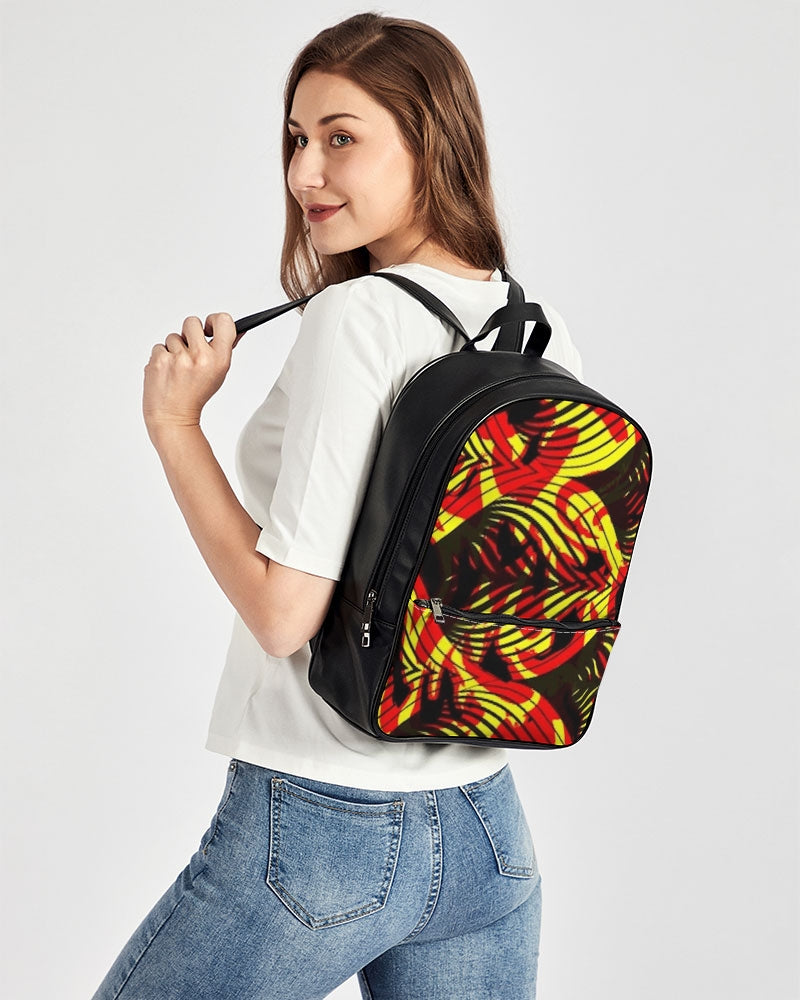 FZ AFRICAN PRINT Classic Faux Leather Backpack - FZwear