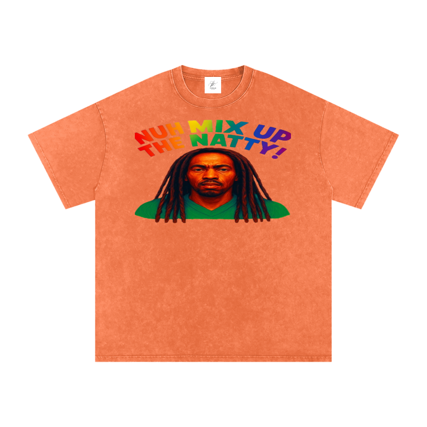 FZ Unisex Acid Wash Rasta Oversize Tee