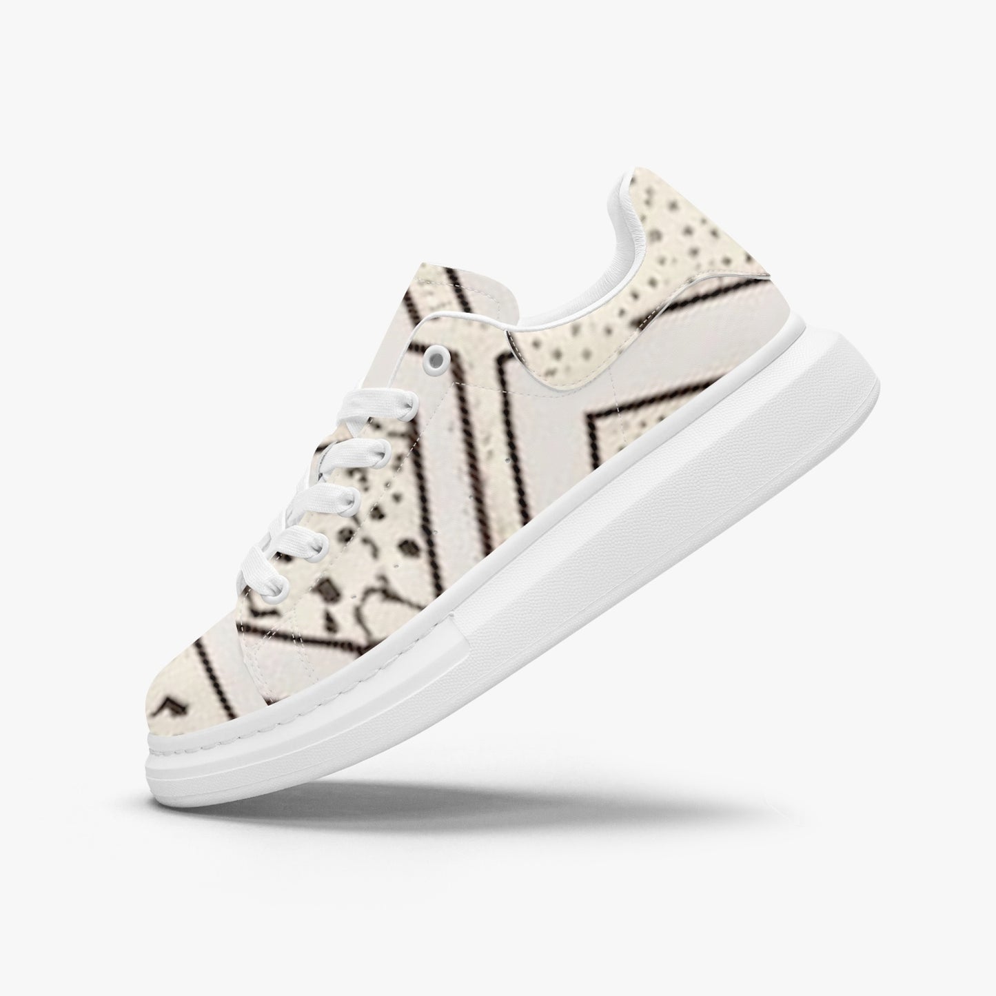 FZ Unisex Leather Oversized African Print Sneakers