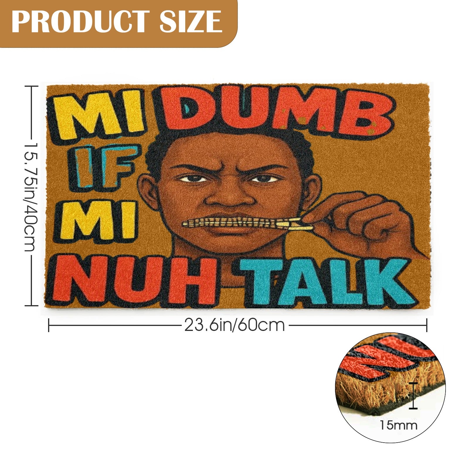 FZ Talk Natural Coir Doormat