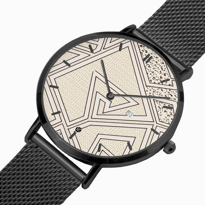 FZ Unisex African Print Stainless Steel Perpetual Calendar Quartz Watch (With Indicators) - FZwear