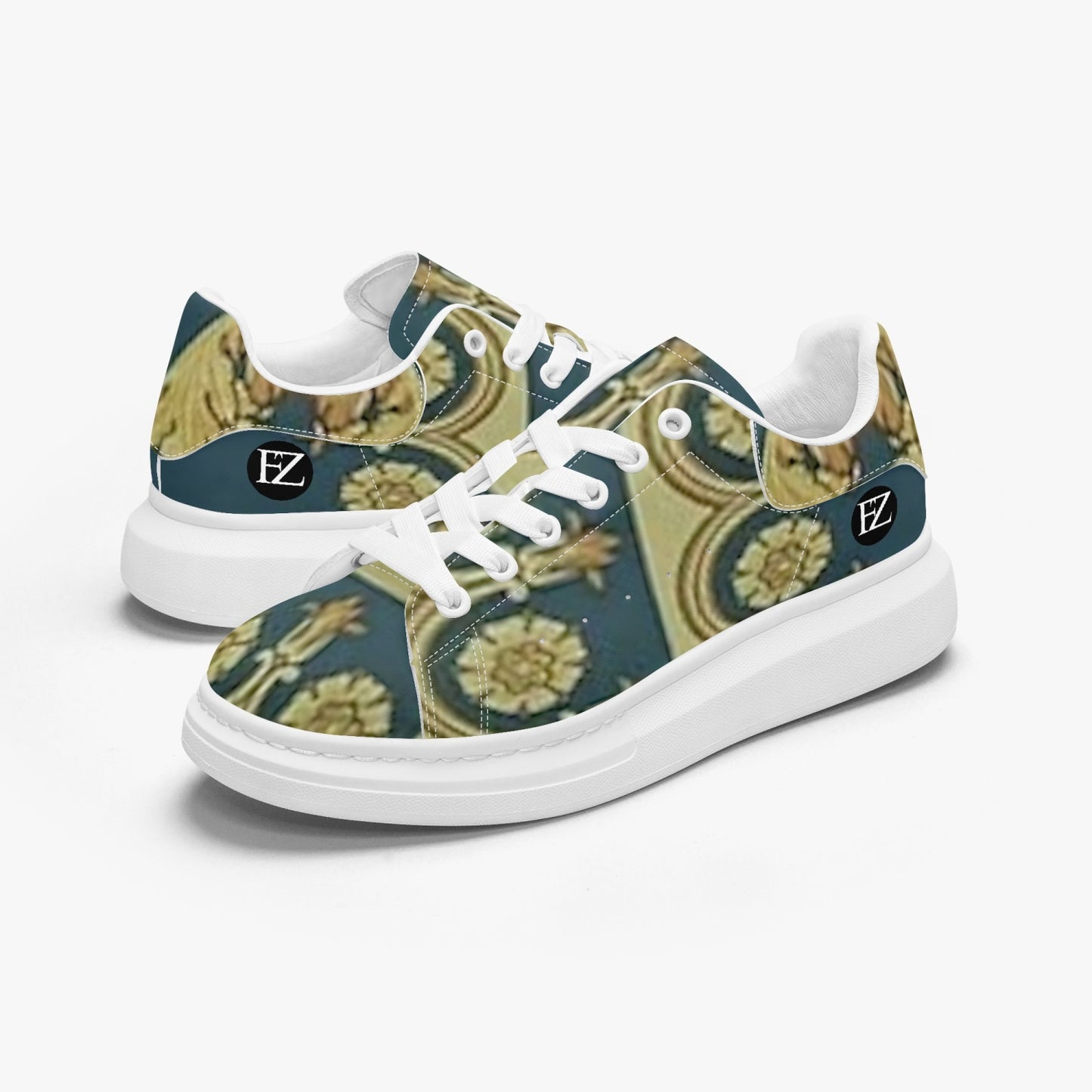 FZ African Print Leather Oversized Sneakers