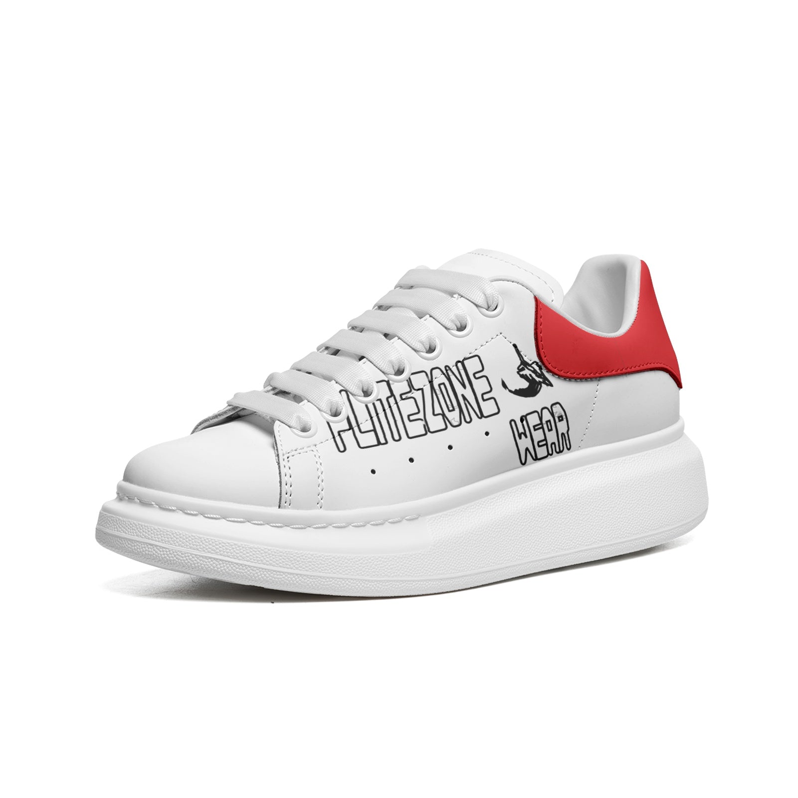 FZ Unisex Non Slip Lace Up Faux Leather Sneakers