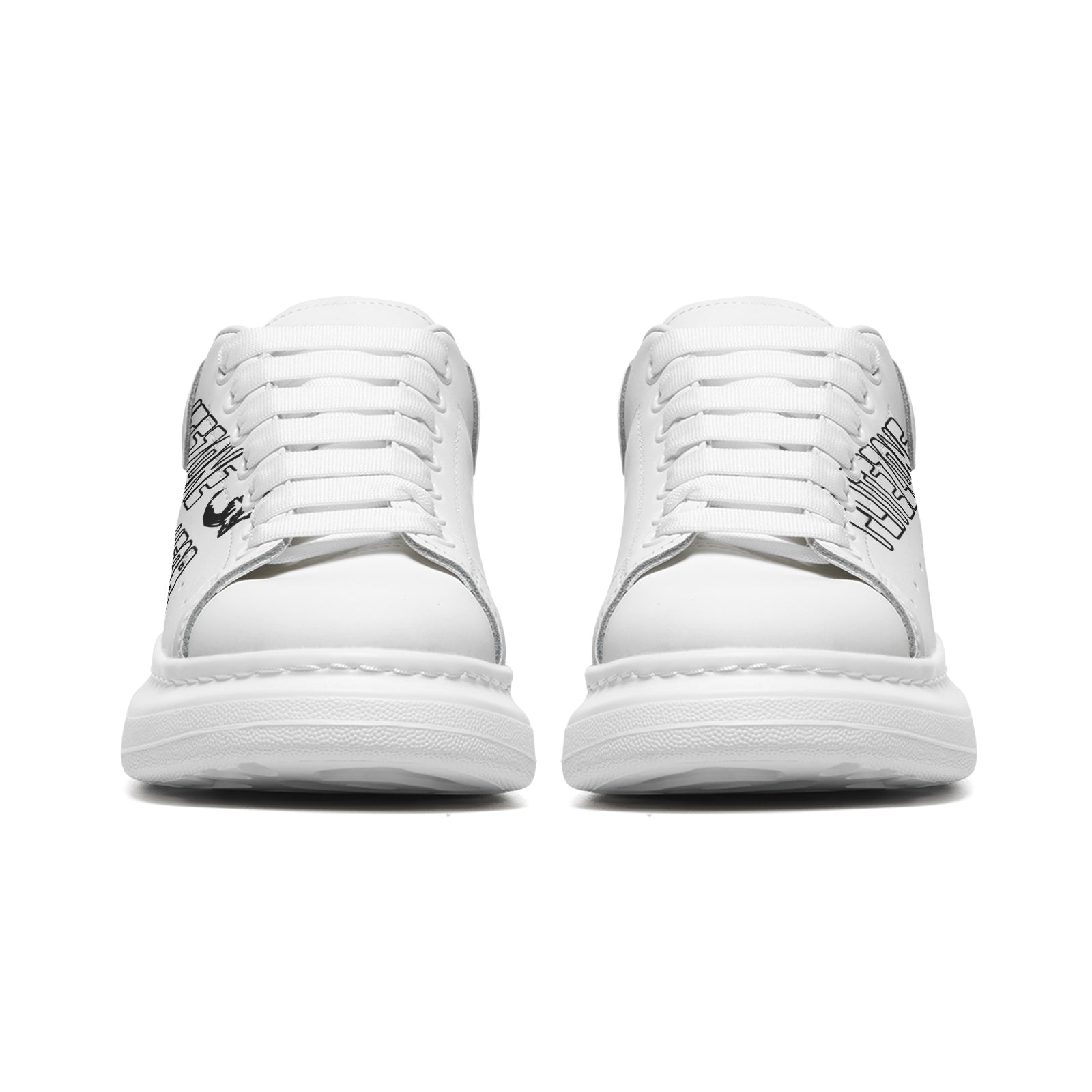 FZ Unisex Non Slip Lace Up Faux Leather Sneakers