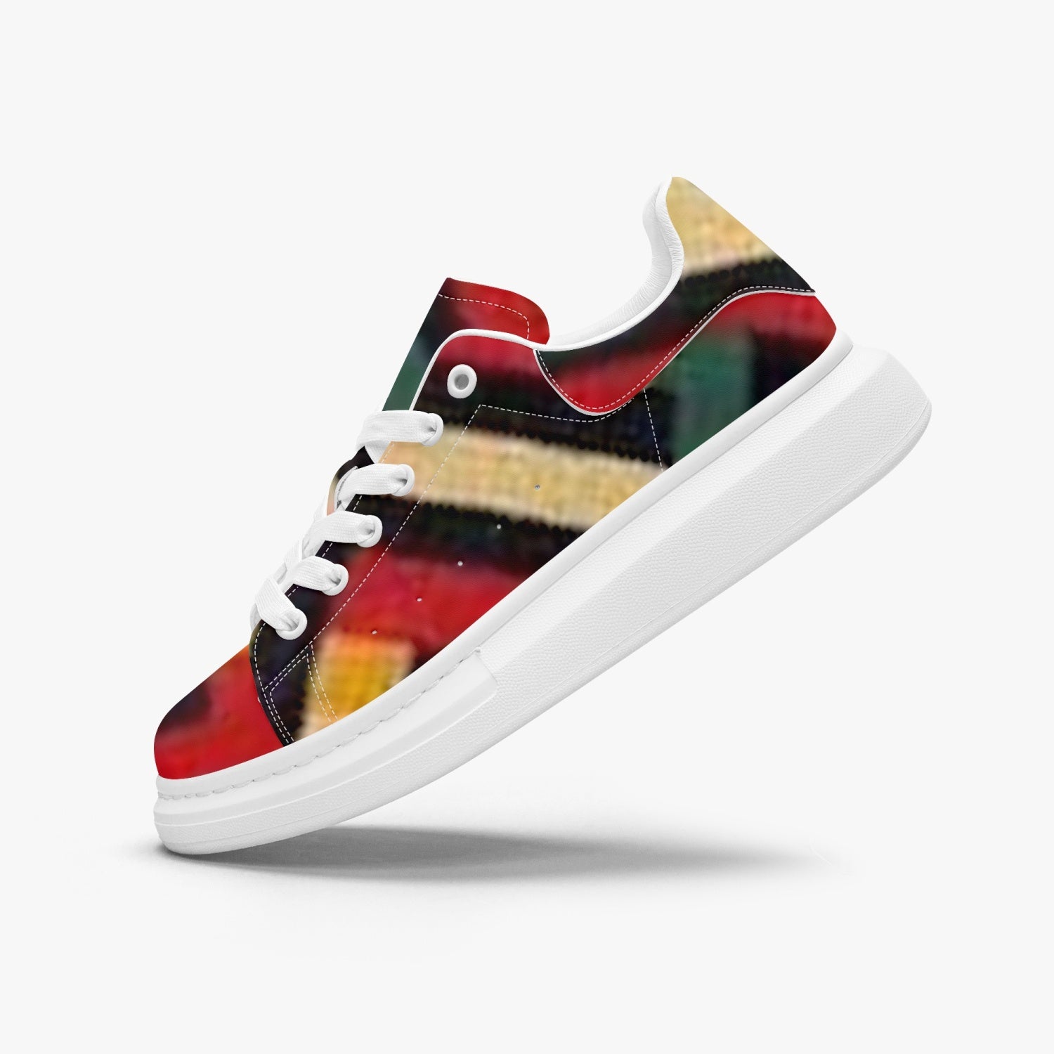 FZ Unisex African Print Leather Oversized Sneakers - FZwear