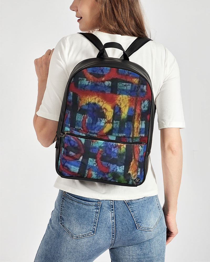 FZ AFRICAN ABSTRACT PRINT Classic Faux Leather Backpack