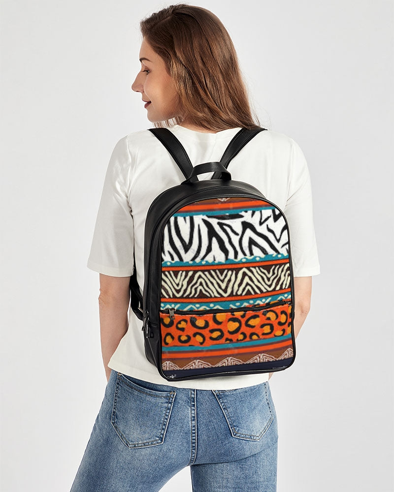 FZ AFRICAN PRINT Classic Faux Leather Backpack - FZwear