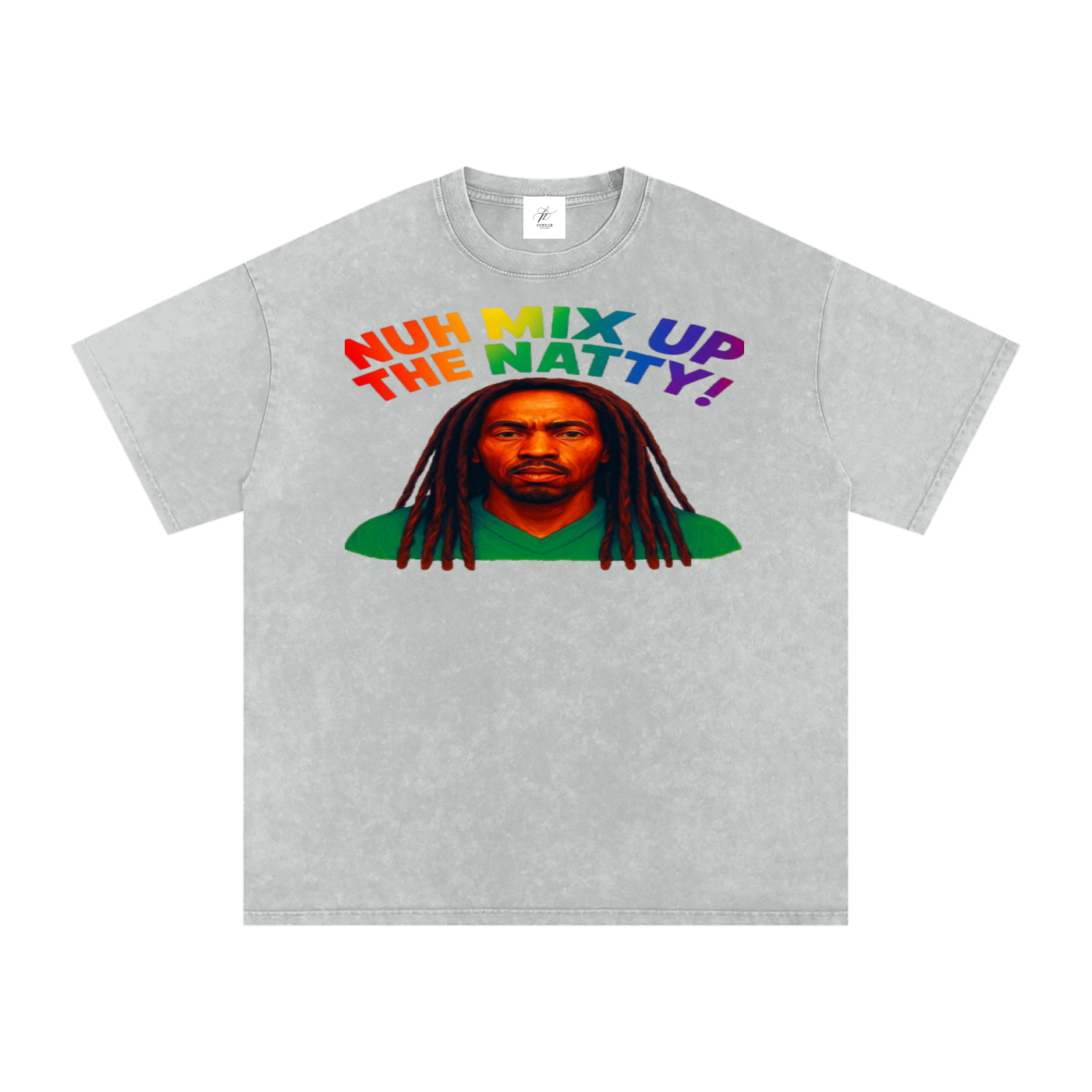 FZ Unisex Acid Wash Rasta Oversize Tee
