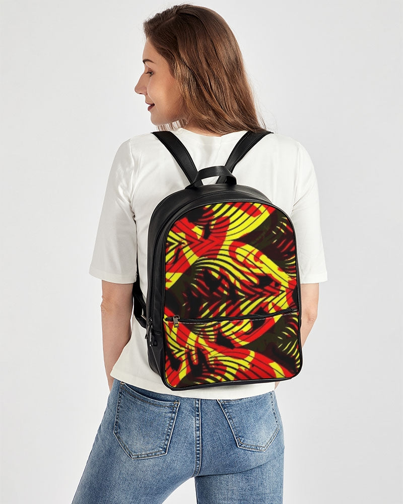 FZ AFRICAN PRINT Classic Faux Leather Backpack - FZwear