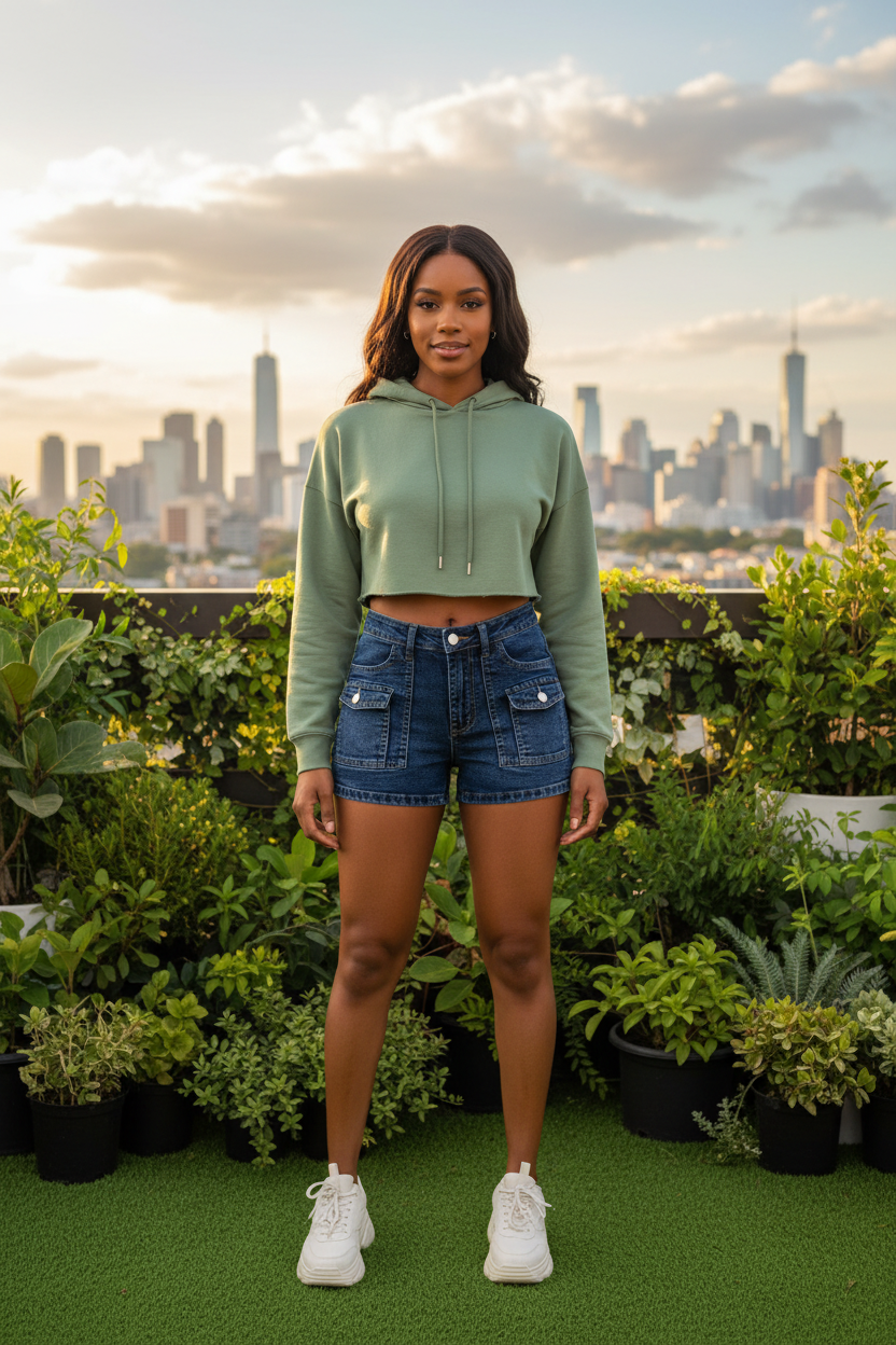Dark Blue Shorts - Rooftop Garden