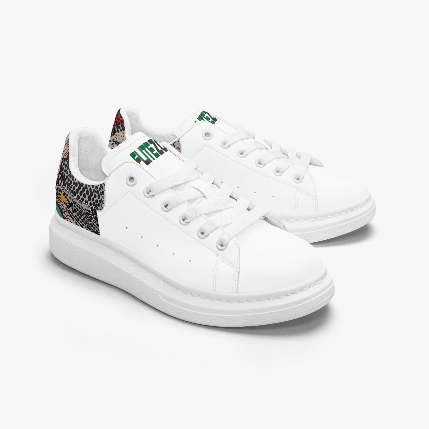 FZ Safari Print Leather Oversized Sneakers - FZwear