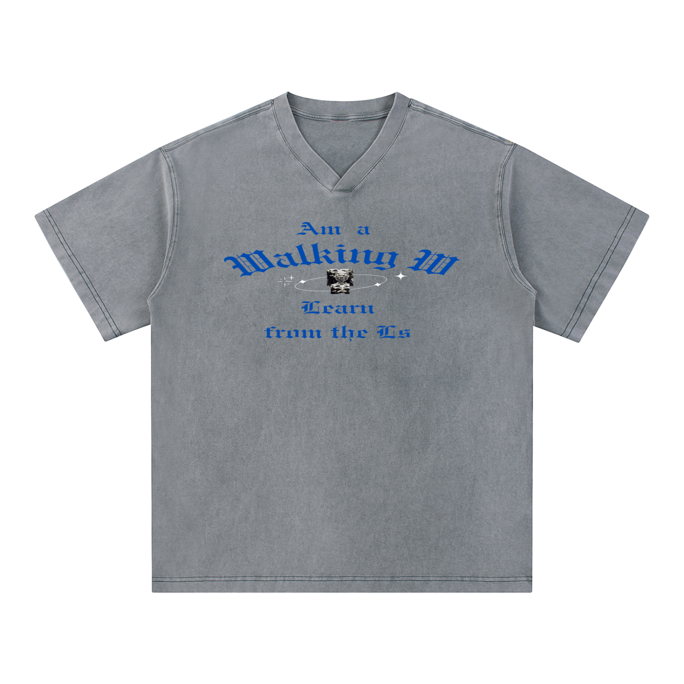 FZ Unisex Snow Washed V-Neck Cotton Tee