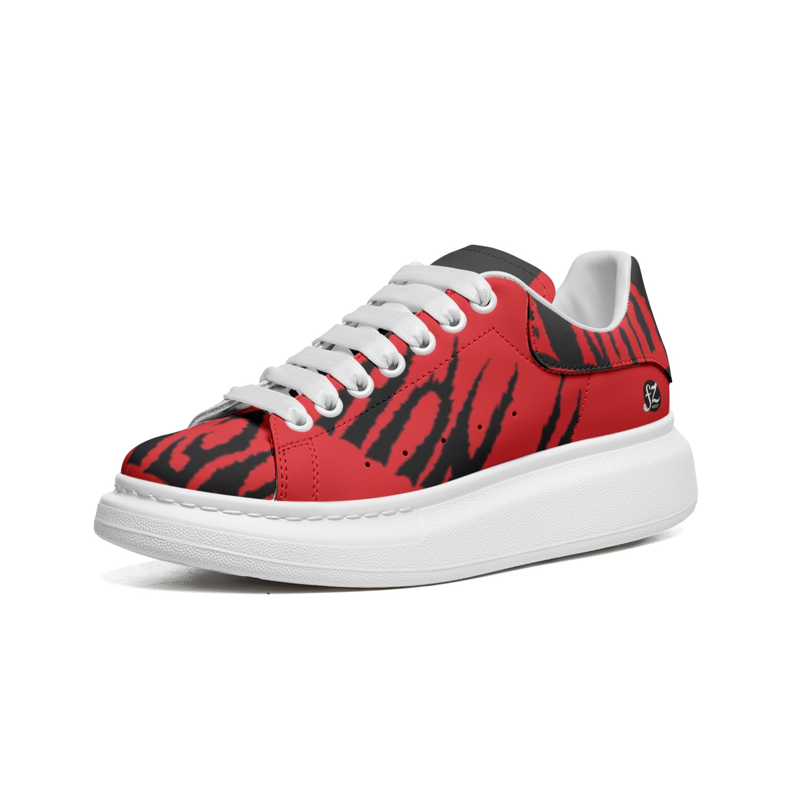 FZ Unisex Non Slip Lace Up Faux Leather Sneakers