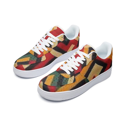 FZ African Print Unisex Low Top Leather Sneakers - FZwear