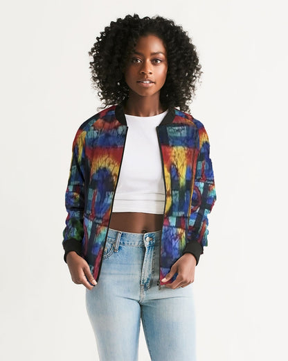 FZ AFRICAN ABSTRACT PRINT Women's Bomber Jacket