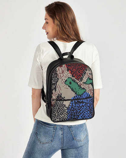 FZ SAFARI PRINT Classic Faux Leather Backpack