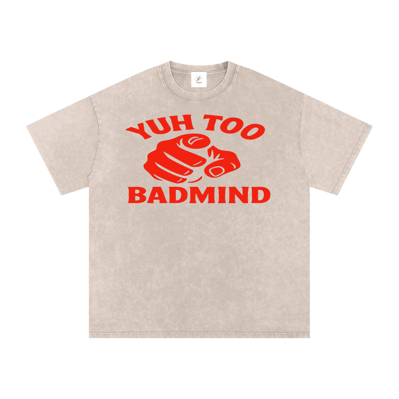 FZ Unisex Acid Wash Too Badmind Oversize Tee