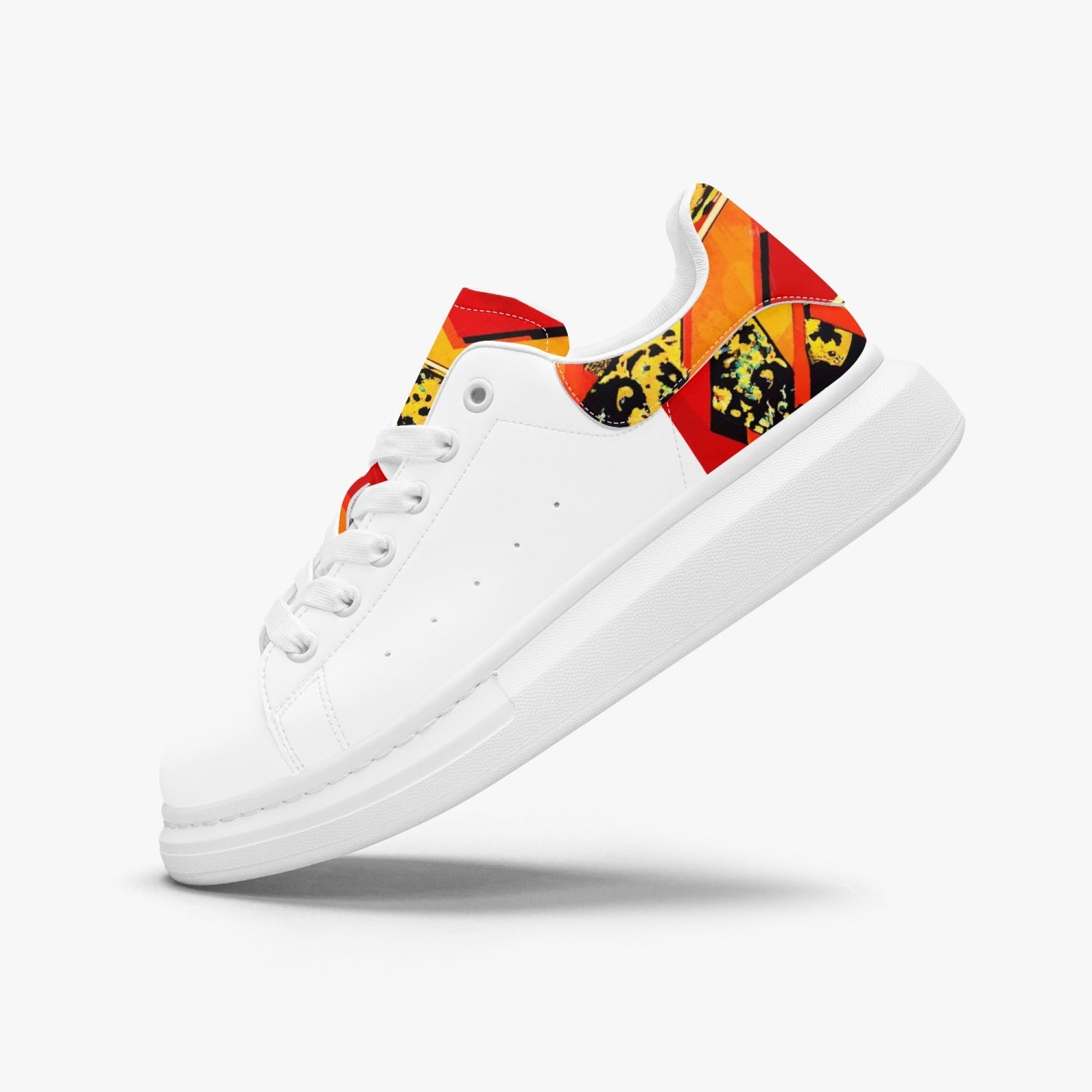 FZ Unisex African Print Leather Oversized Sneakers - FZwear