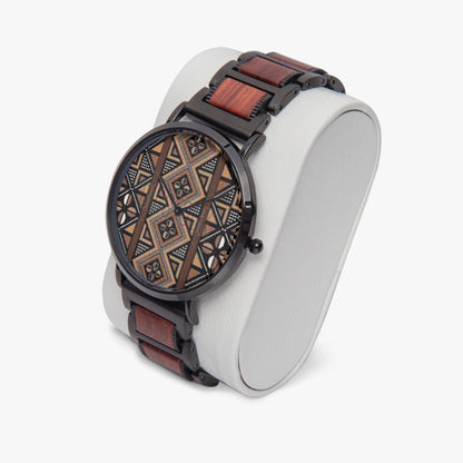 FZ Unisex African Print wooden Strap Quartz Watch - FZwear