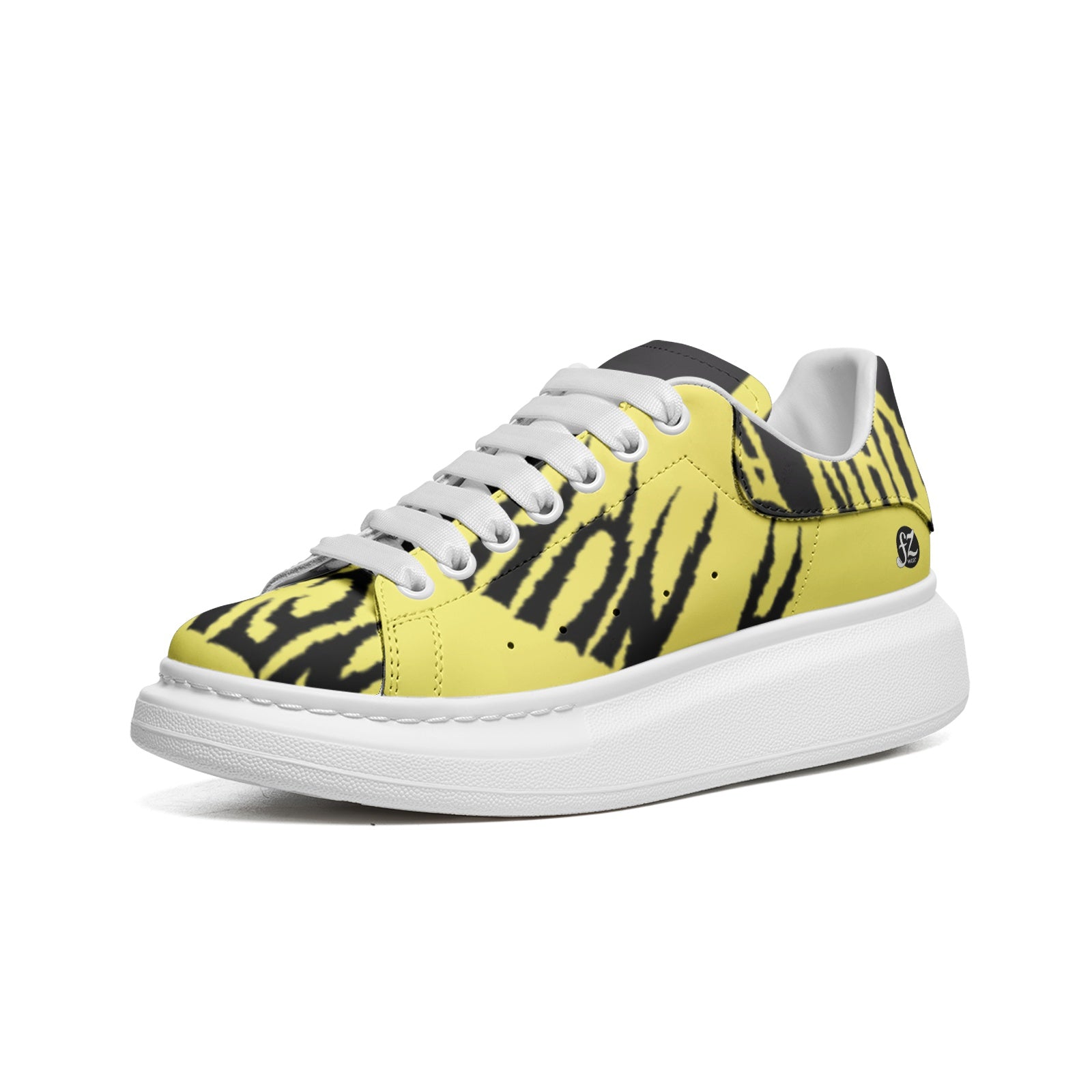 FZ Unisex Non Slip Lace Up Faux Leather Sneakers