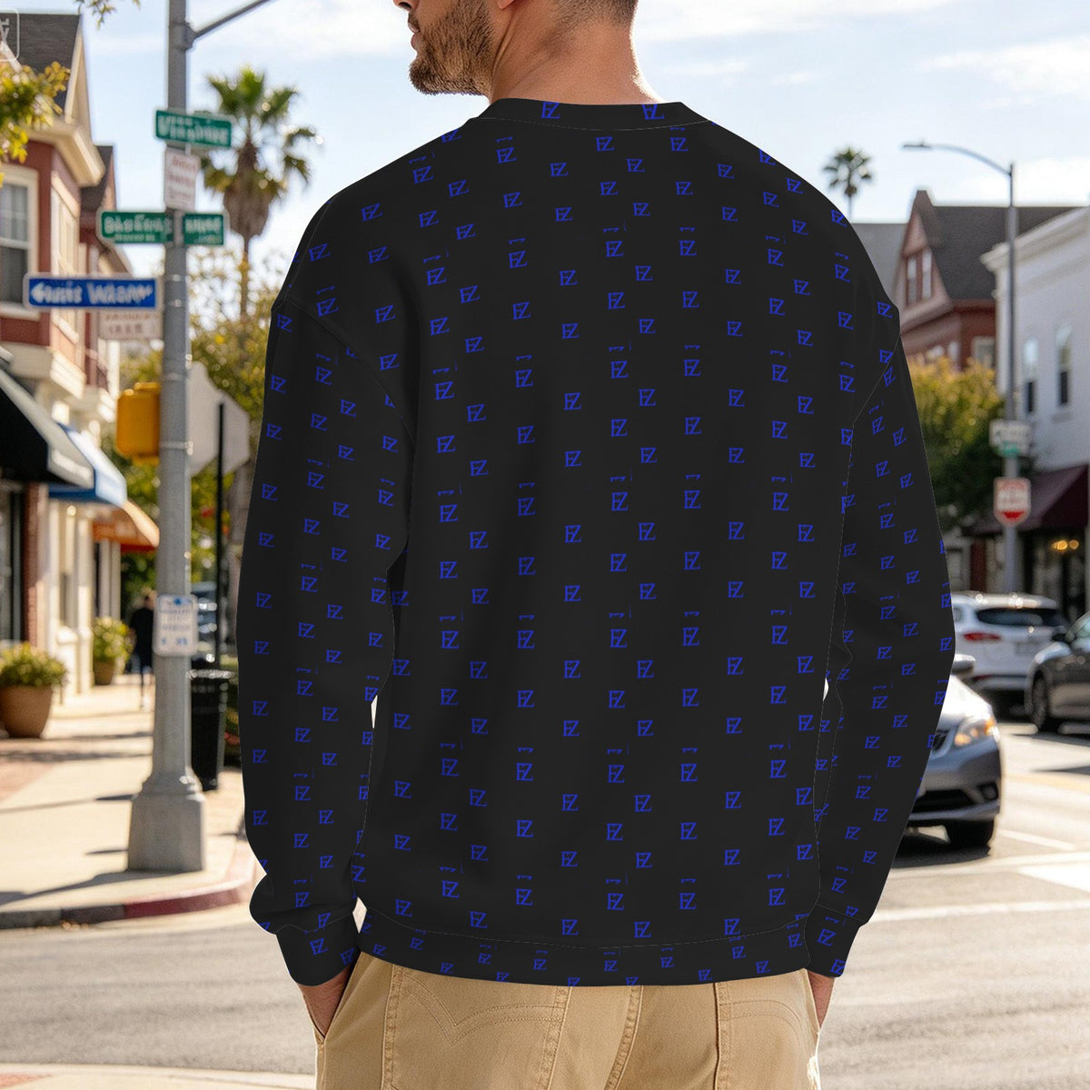 FZ Men's Original Monogram Crewneck Sweater Pullover