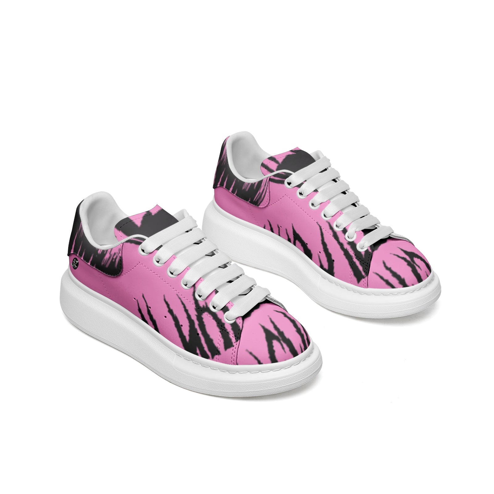 FZ Unisex Non Slip Lace Up Faux Leather Sneakers