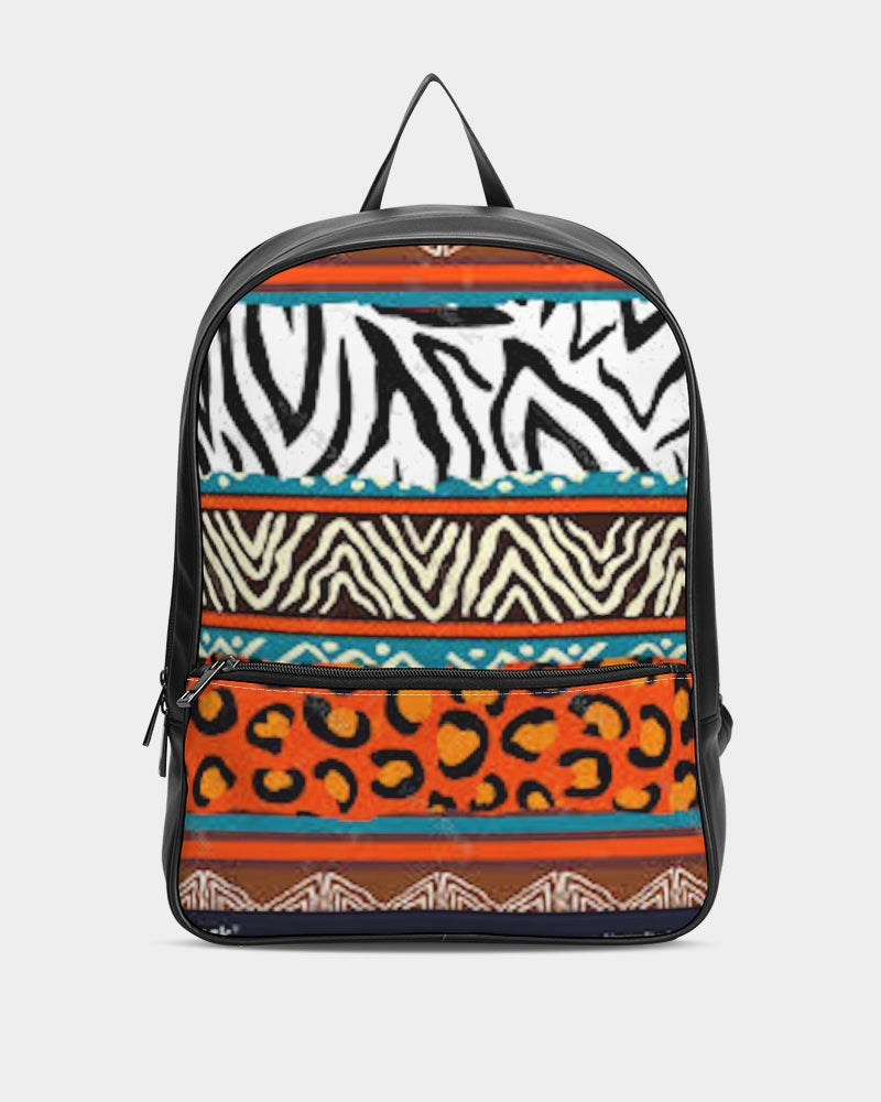 FZ AFRICAN PRINT Classic Faux Leather Backpack - FZwear
