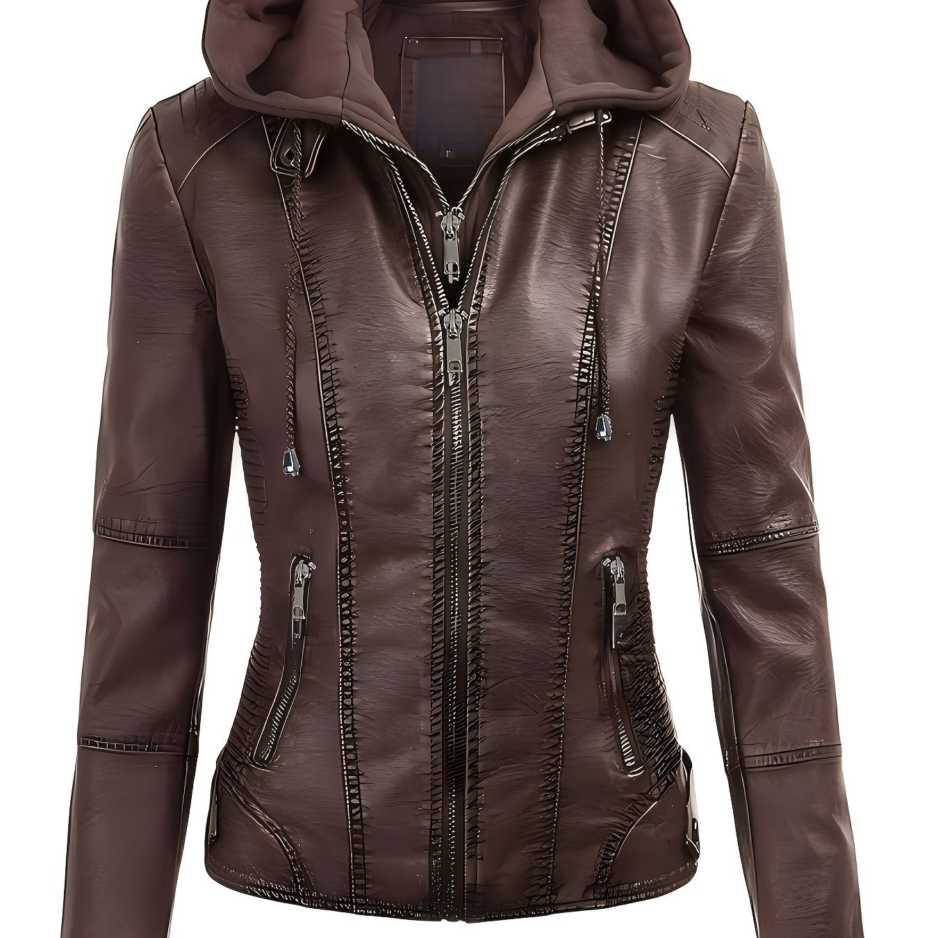 FZ Women's Detachable Hood PU Jacket