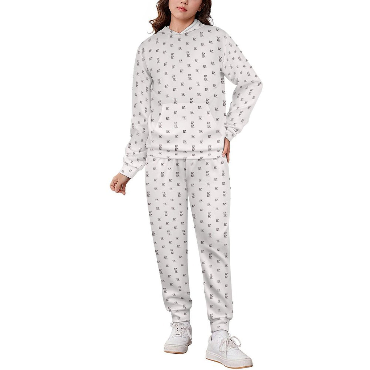 Custom Unsex Kid's Long Sleeve Hoodies&Pants Set