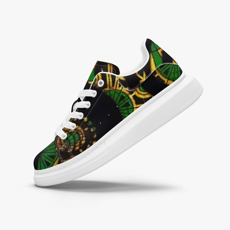 FZ Unisex African Print Leather Oversized Sneakers - FZwear