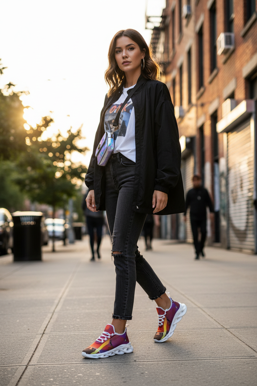 Female white sole sunset sneakers