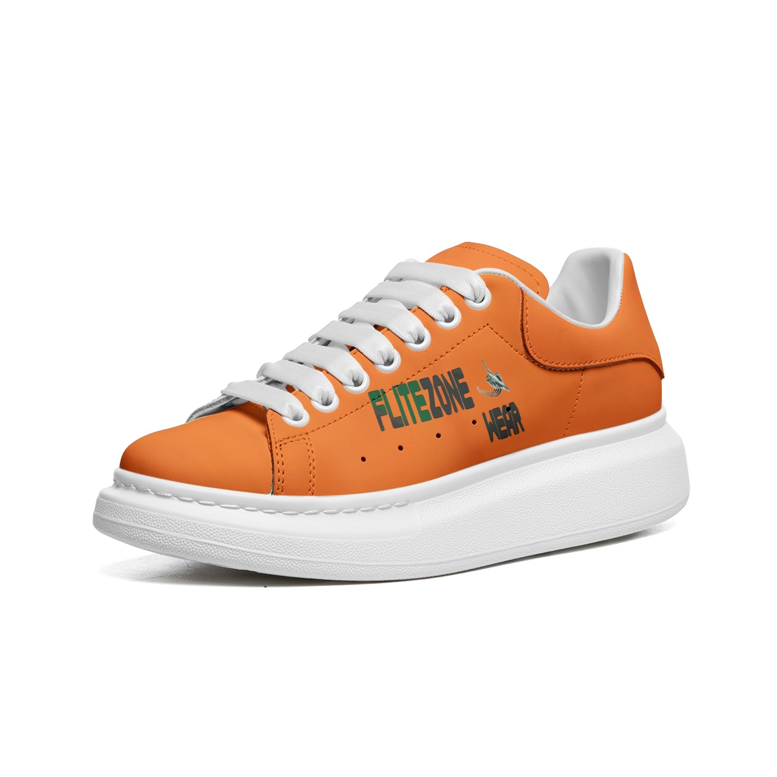 FZ Unisex Non Slip Lace Up Faux Leather Sneakers