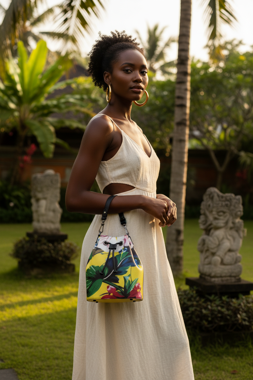 Floral bag - Black woman Bali