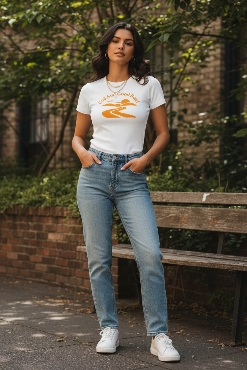 God And Good Road White Tee 1