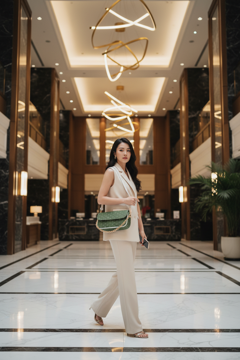 Hotel Lobby - Green Underarm Bag