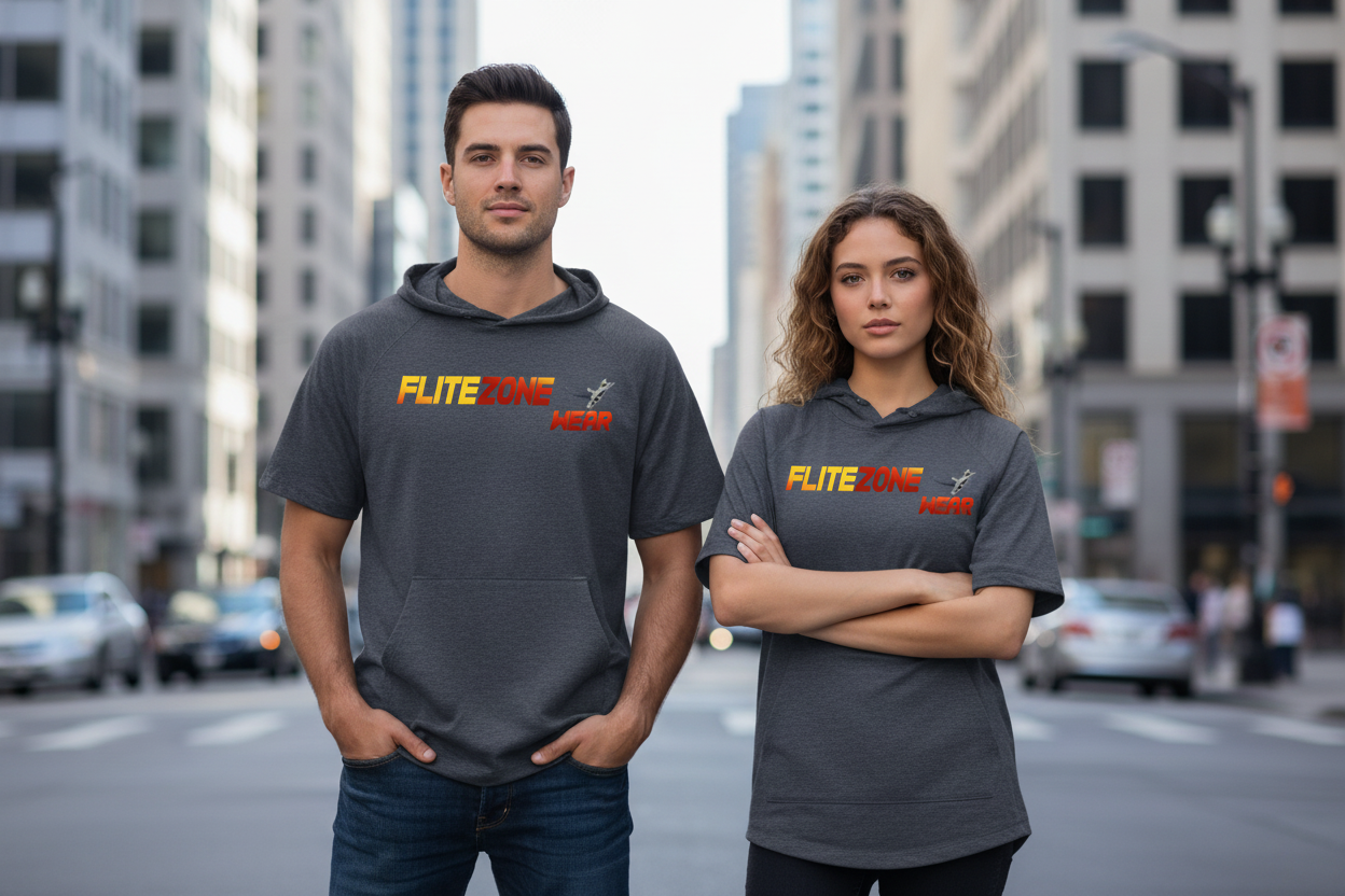 Male & Female Models - FliteZone Wear Dark Heather Gray