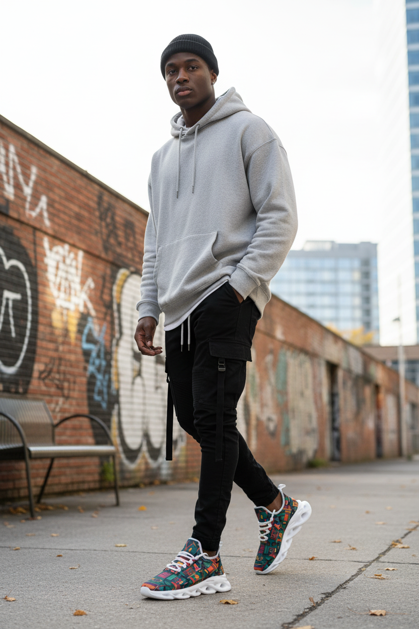 Male white sole sneakers